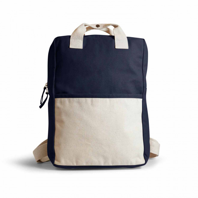 SAC A DOS PERSONNALISABLE EN COTON BIO 'CRUZ' - bleu marine