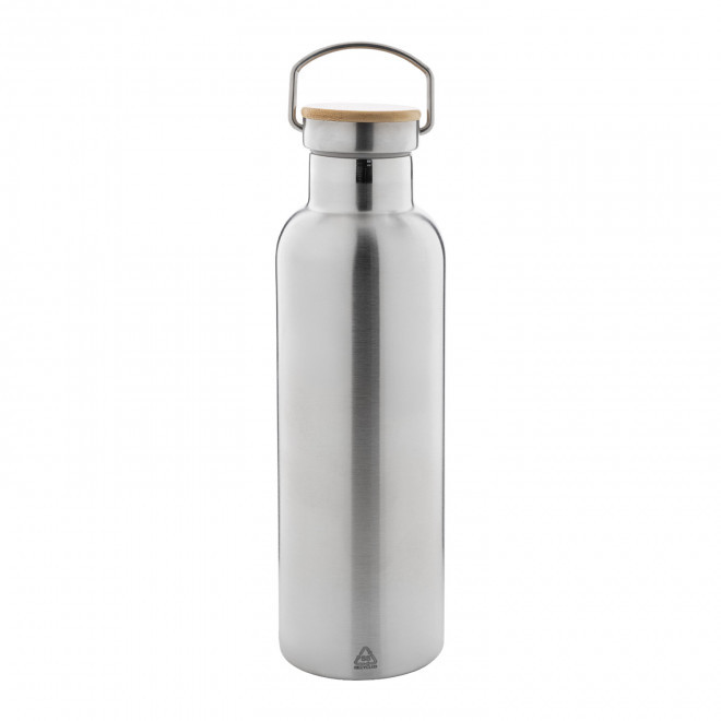 BOUTEILLE ISOTHERME 750ML PERSONNALISABLE 'HOLLY RECYCLE' - argenté