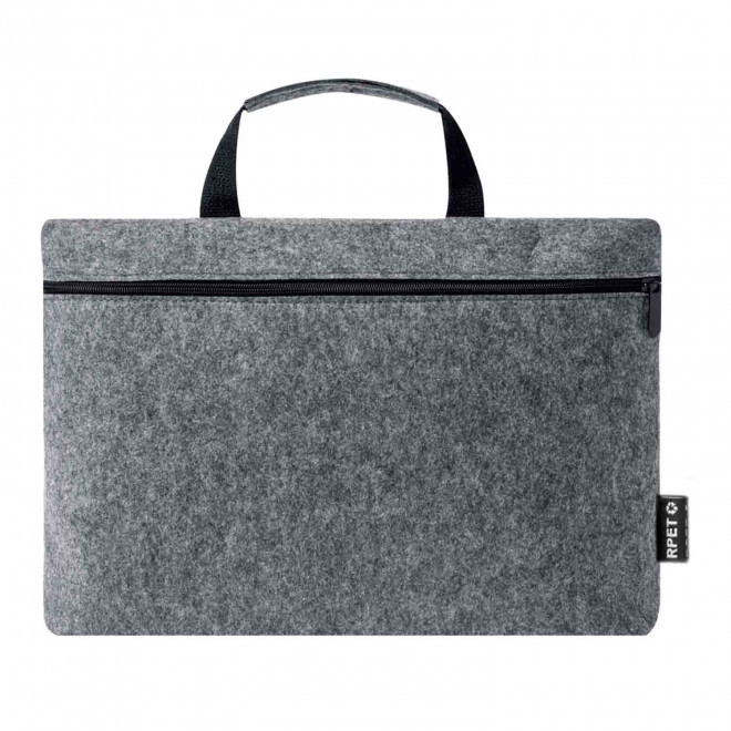 PORTE DOCUMENT PERSONNALISABLE EN RPET 'MORGIOU DOC' - gris