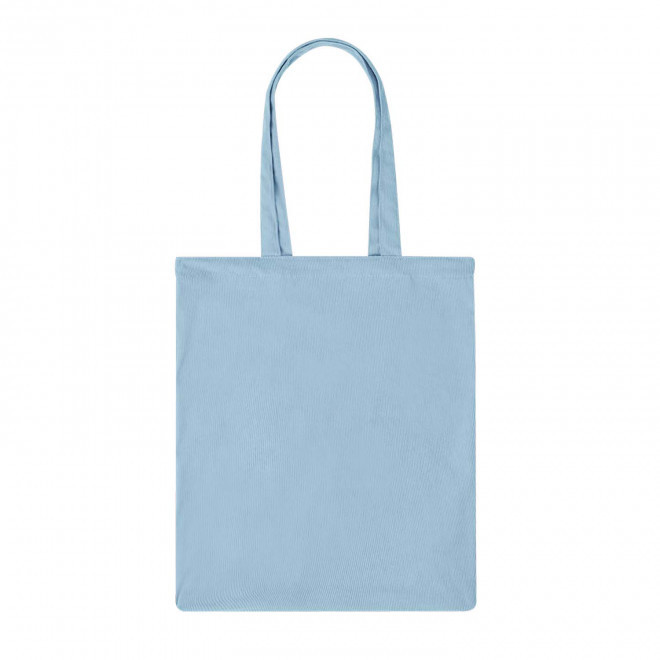 SAC SHOPPING PERSONNALISABLE EFFET VELOURS COTELE 'ZURI' - bleu clair