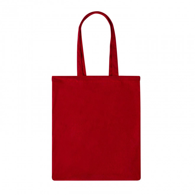 SAC SHOPPING PERSONNALISABLE EFFET VELOURS COTELE 'ZURI' - rouge