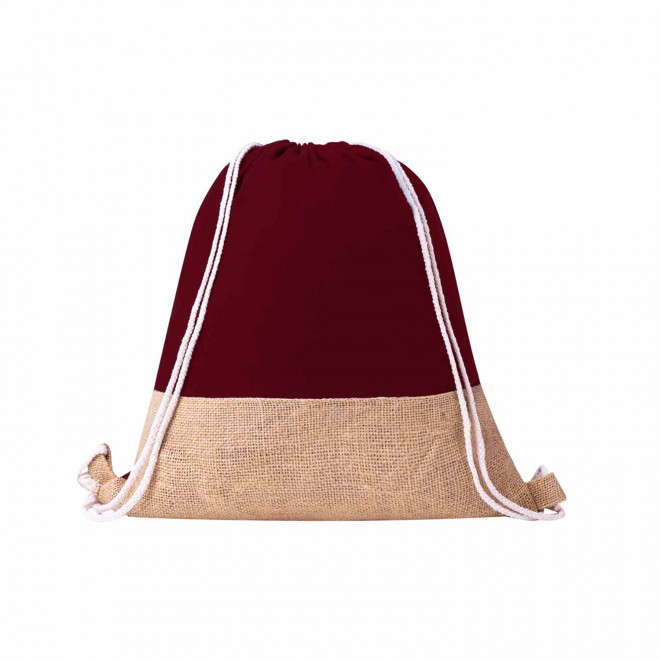 SAC A DOS PERSONNALISABLE COTON JUTE 'JILO' - bordeaux