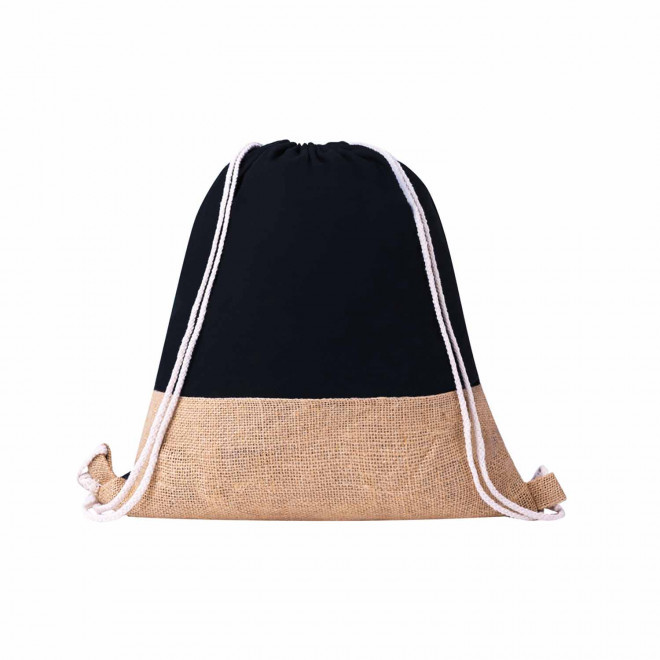 SAC A DOS PERSONNALISABLE COTON JUTE 'JILO' - noir
