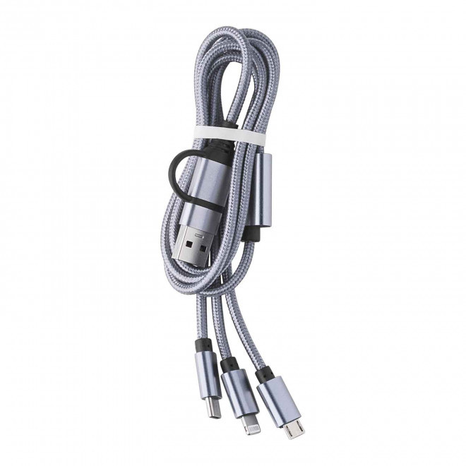CABLE DE CHARGE PERSONNALISABLE 'FIBOU SMART' - argenté