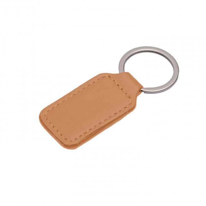 PORTE-CLES PUBLICITAIRE RECTANGLE 'CAMARA' - beige