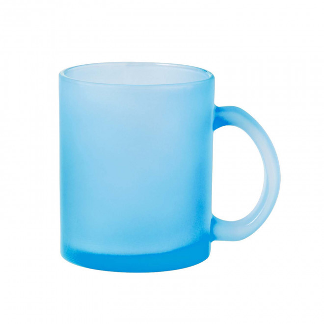 MUG VERRE PERSONNALISABLE SUBLIMATION 'RIMI' - bleu clair