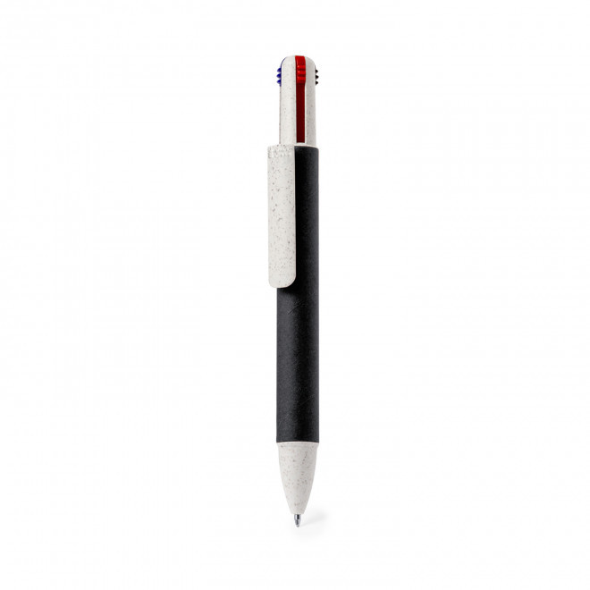STYLO 4 COULEURS PERSONNALISABLE 'BRAVO' - noir