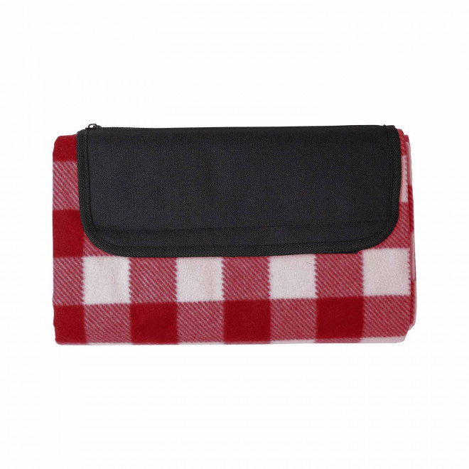 COUVERTURE PERSONNALISABLE PIQUE NIQUE RPET 'LEVIA' - rouge