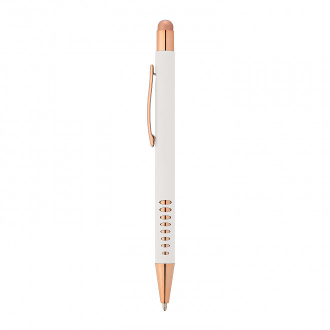 STYLO PERSONNALISABLE 'SOFTLY TOUCH DOT' - blanc