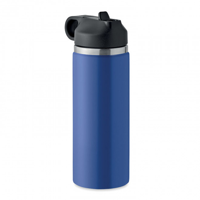 BOUTEILLE ISOTHERME PERSONNALISABLE PAILLE 500ML 'FRAG' - bleu