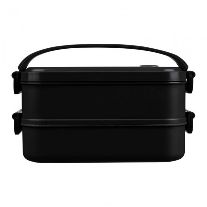 LUNCH BOX PERSONNALISABLE DEUX NIVEAUX 'CENA' - noir