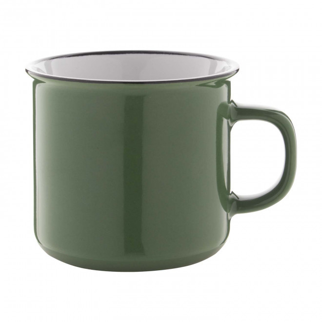 MUG PUBLICITAIRE EN CÉRAMIQUE DESIGN VINTAGE 'RONSIO' - vert foncé