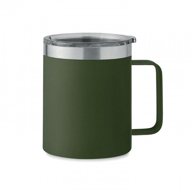 MUG ISOTHERME ACIER RECYCLE PERSONNALISABLE 'GOZEB' - vert foncé