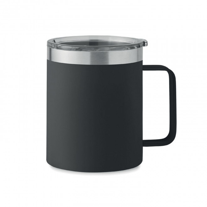 MUG ISOTHERME ACIER RECYCLE PERSONNALISABLE 'GOZEB' - noir