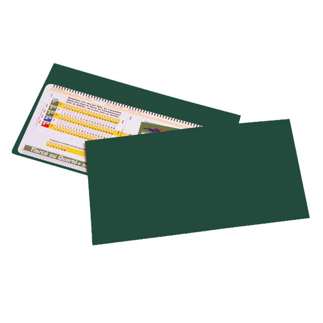 POCHETTE PERSONNALISABLE PMU 1 VOLET 'LUCKY LUCK' - vert foncé