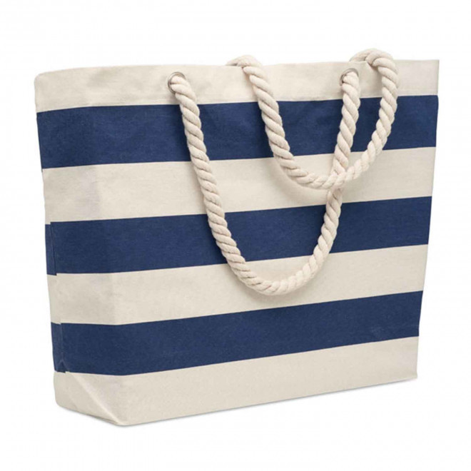 SAC DE PLAGE PERSONNALISABLE EN COTON 'IBIZA COTON' - bleu