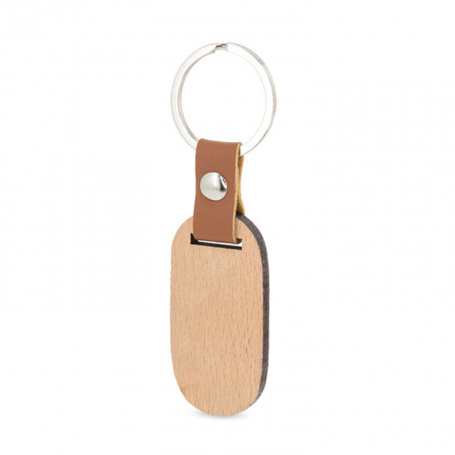 PORTE CLES PERSONNALISABLE EN BOIS 'RETALY' - ovale allongé
