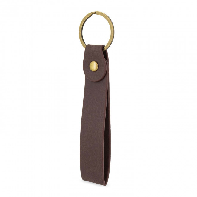 PORTE CLE EN PU PERSONNALISABLE 'TIVIA' - marron foncé