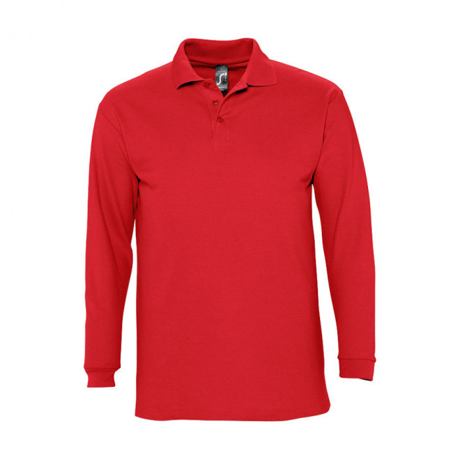 POLO PUBLICITAIRE MANCHES LONGUES HOMME 'WINTER II' - rouge