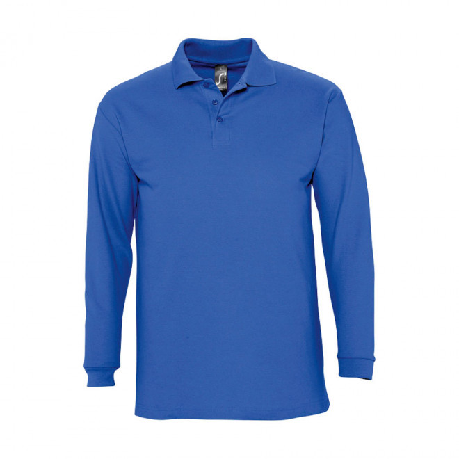 POLO PUBLICITAIRE MANCHES LONGUES HOMME 'WINTER II' - bleu royal