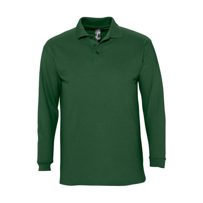 POLO PUBLICITAIRE MANCHES LONGUES HOMME 'WINTER II' - vert golf