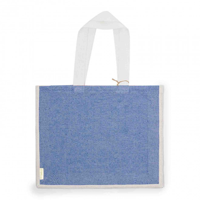 CABAS EN JUTE ET COTON RECYCLE PERSONNALISABLE 'LAIMA' - bleu