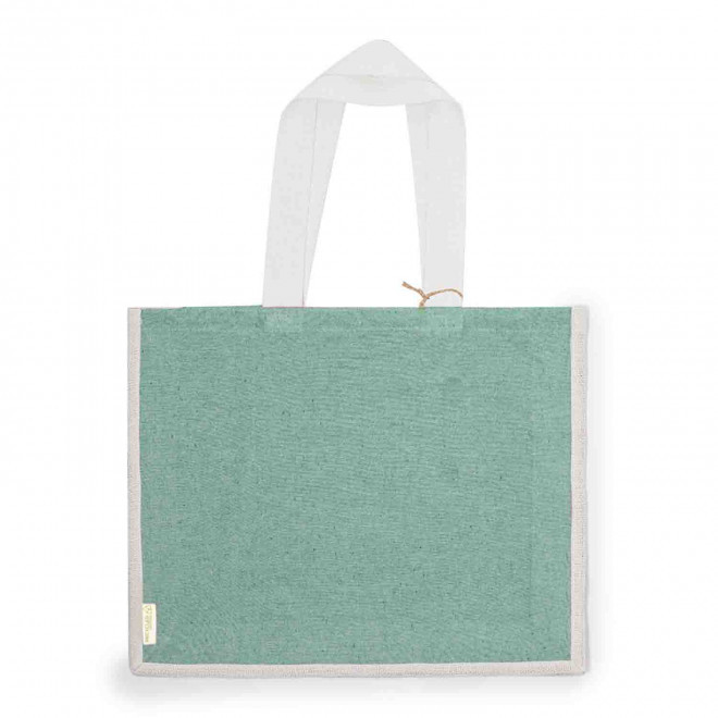 CABAS EN JUTE ET COTON RECYCLE PERSONNALISABLE 'LAIMA' - vert