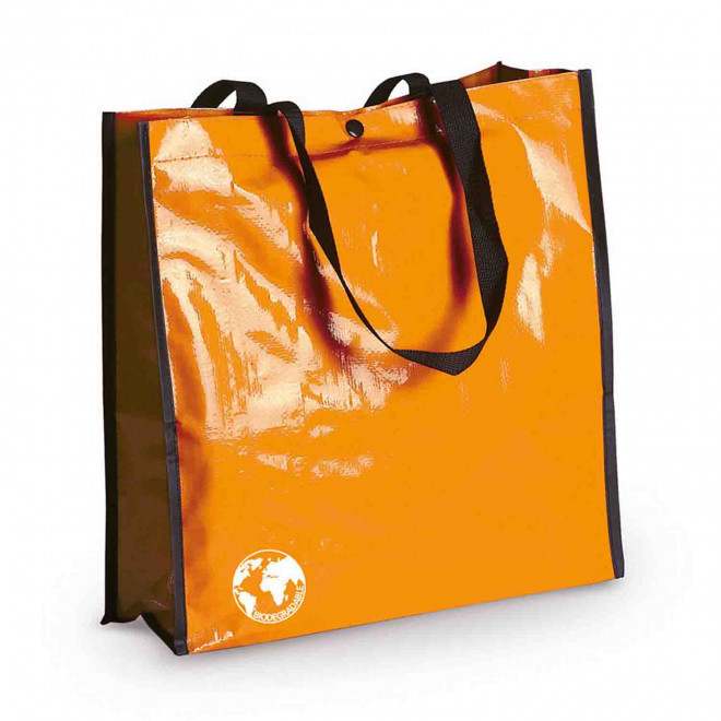 CABAS PERSONNALISABLE NON TISSE LAMINE BOUTON 'VILLO' - orange