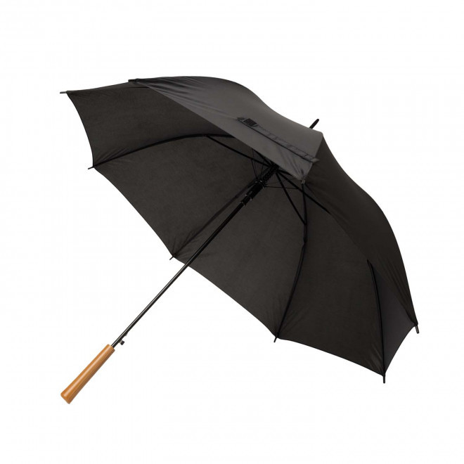 PARAPLUIE PERSONNALISABLE MANCHE DROIT AUTO 'ABERDEEN' - noir