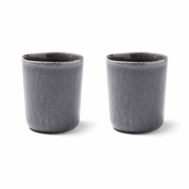 SET DE 2 TASSES EN GRES PERSONNALISABLE 'HORUNA' - noir