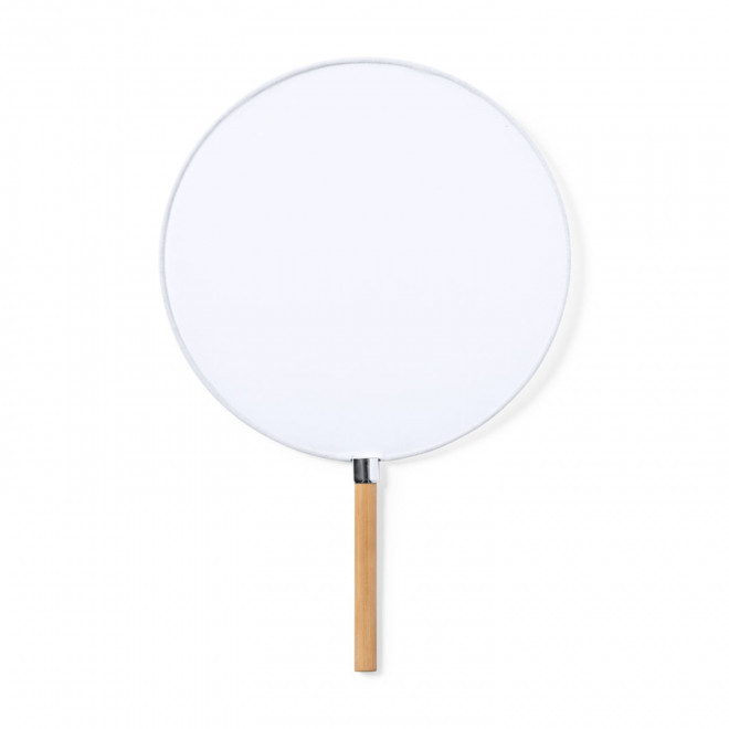 EVENTAIL PERSONNALISABLE BAMBOU POLYESTER 'PATAY' - blanc