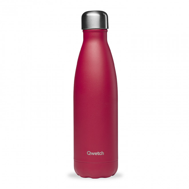BOUTEILLE ISOTHERME PERSONNALISABLE INOX '500 ML QWETCH®' - framboise