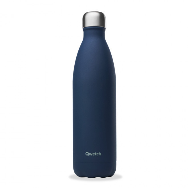 BOUTEILLE ISOTHERME PERSONNALISABLE INOX 750 ML QWETCH® - bleu
