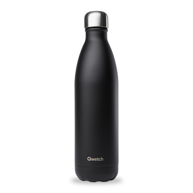 BOUTEILLE ISOTHERME PERSONNALISABLE INOX 750 ML QWETCH® - noir