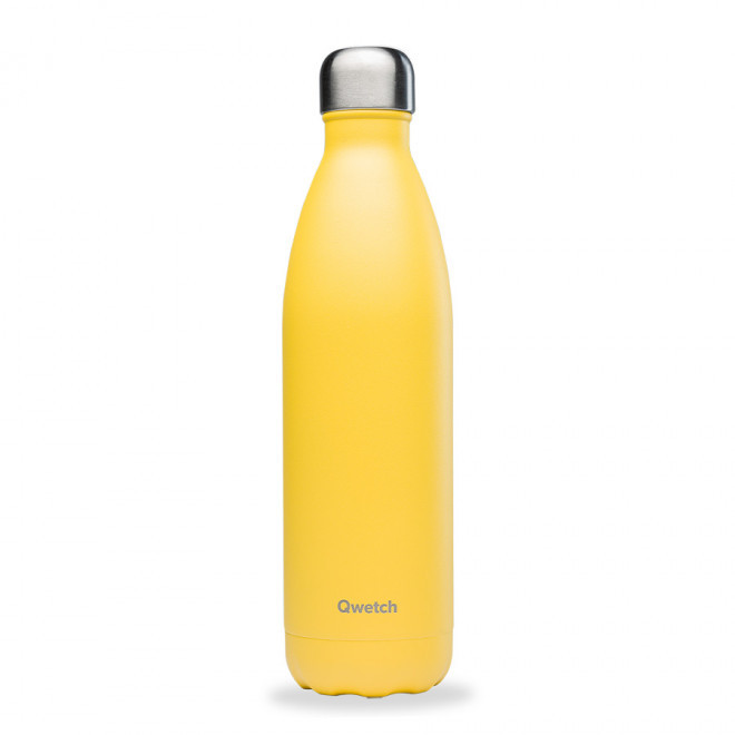 BOUTEILLE ISOTHERME PERSONNALISABLE INOX 750 ML QWETCH® - jaune