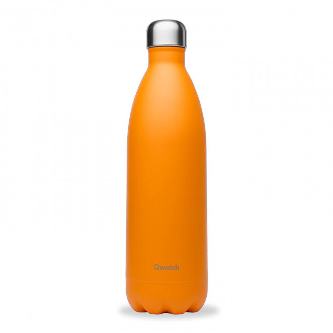 BOUTEILLE ISOTHERME PERSONNALISABLE INOX 1 L QWETCH® - orange