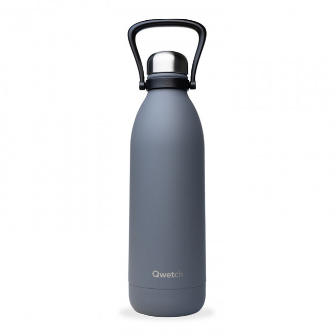 BOUTEILLE ISOTHERME PERSONNALISABLE INOX '1,5L QWETCH®' - gris clair