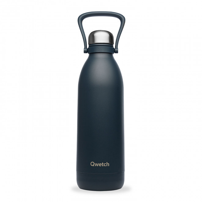 BOUTEILLE ISOTHERME PERSONNALISABLE INOX '1,5L QWETCH®' - gris foncé