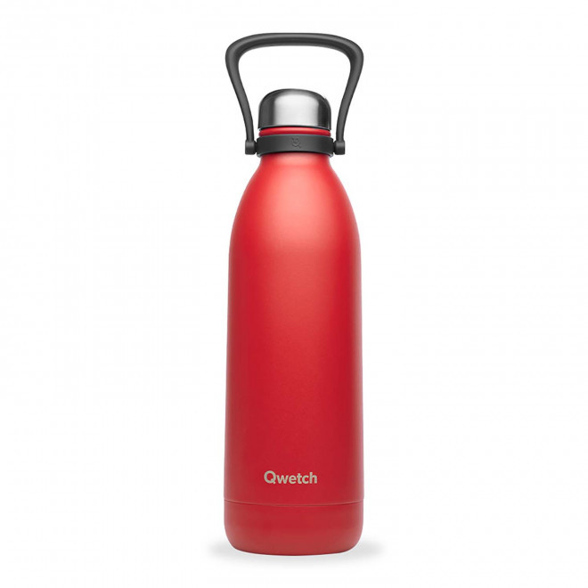 BOUTEILLE ISOTHERME PERSONNALISABLE INOX '1,5L QWETCH®' - rouge cardinal