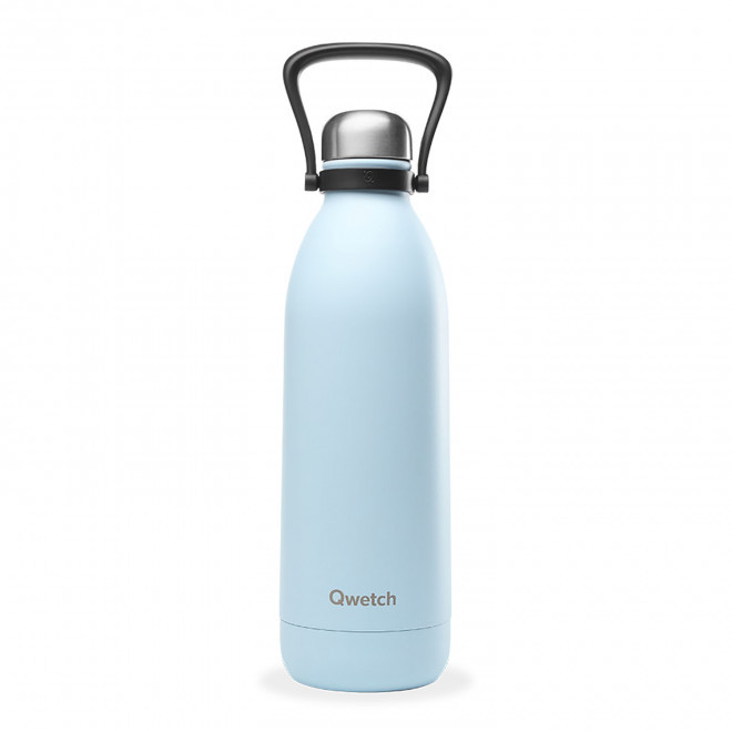 BOUTEILLE ISOTHERME PERSONNALISABLE INOX '1,5L QWETCH®' - bleu pastel