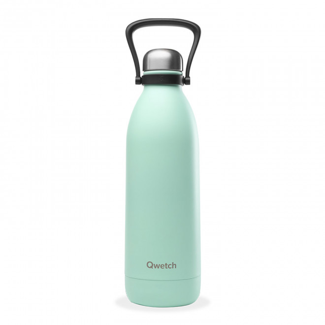 BOUTEILLE ISOTHERME PERSONNALISABLE INOX '1,5L QWETCH®' - vert pastel