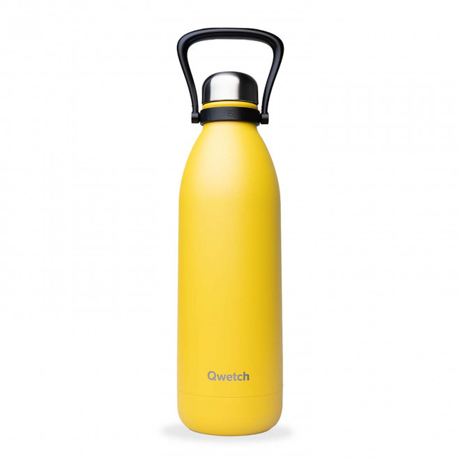 BOUTEILLE ISOTHERME PERSONNALISABLE INOX '1,5L QWETCH®' - jaune