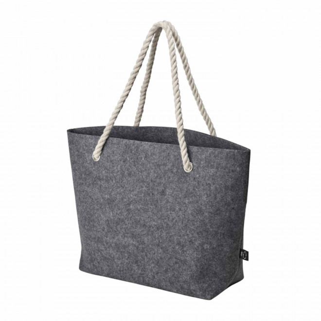 SAC DE PLAGE PERSONNALISABLE EN FEUTRINE RPET 'TALMOS' - gris chiné