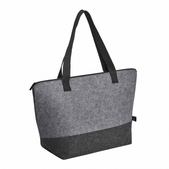 CABAS PERSONNALISABLE EN FEUTRINE RPET 'TALMA' - gris chiné