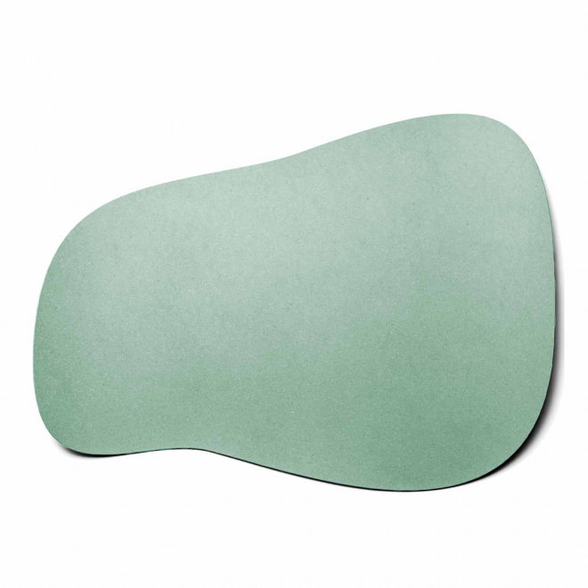 SET DE TABLE PERSONNALISABLE MIF EN CUIR RECYCLE 'MARGAUX' - vert eau