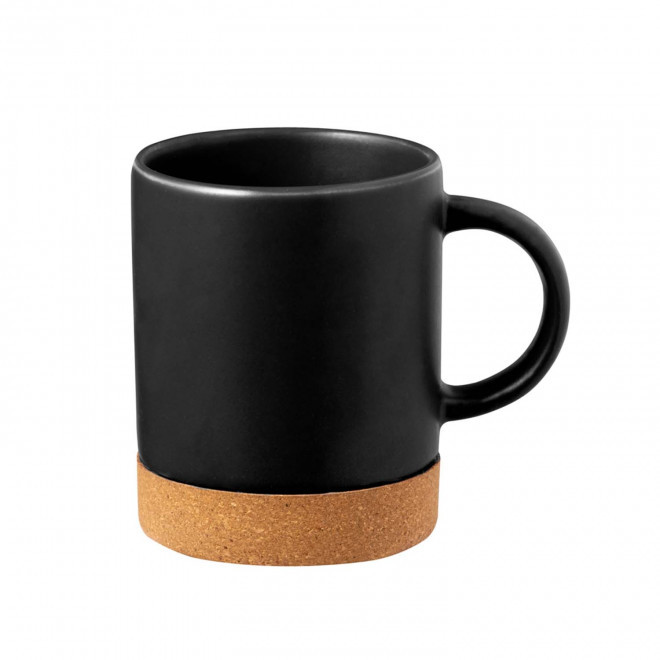 MUG EN CERAMIQUE ET LIEGE PERSONNALISABLE 'MARLINA' - noir