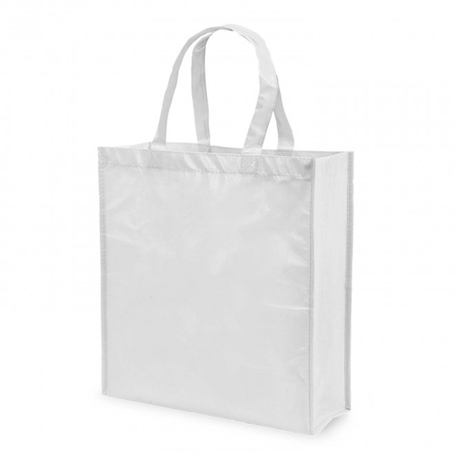 CABAS PERSONNALISABLE EN NON TISSE LAMINE BRILLANT 'VILLO' - blanc