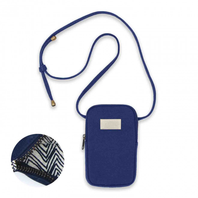 SACOCHE TELEPHONE PERSONNALISABLE STUDIO BY HINDBAG 'THEO' - marine