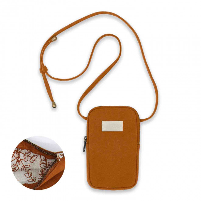 SACOCHE TELEPHONE PERSONNALISABLE STUDIO BY HINDBAG 'THEO' - cuivre