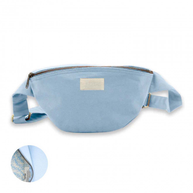 SAC BANANE PERSONNALISABLE COTON STUDIO BY HINDBAG 'VALENTINA' - azur